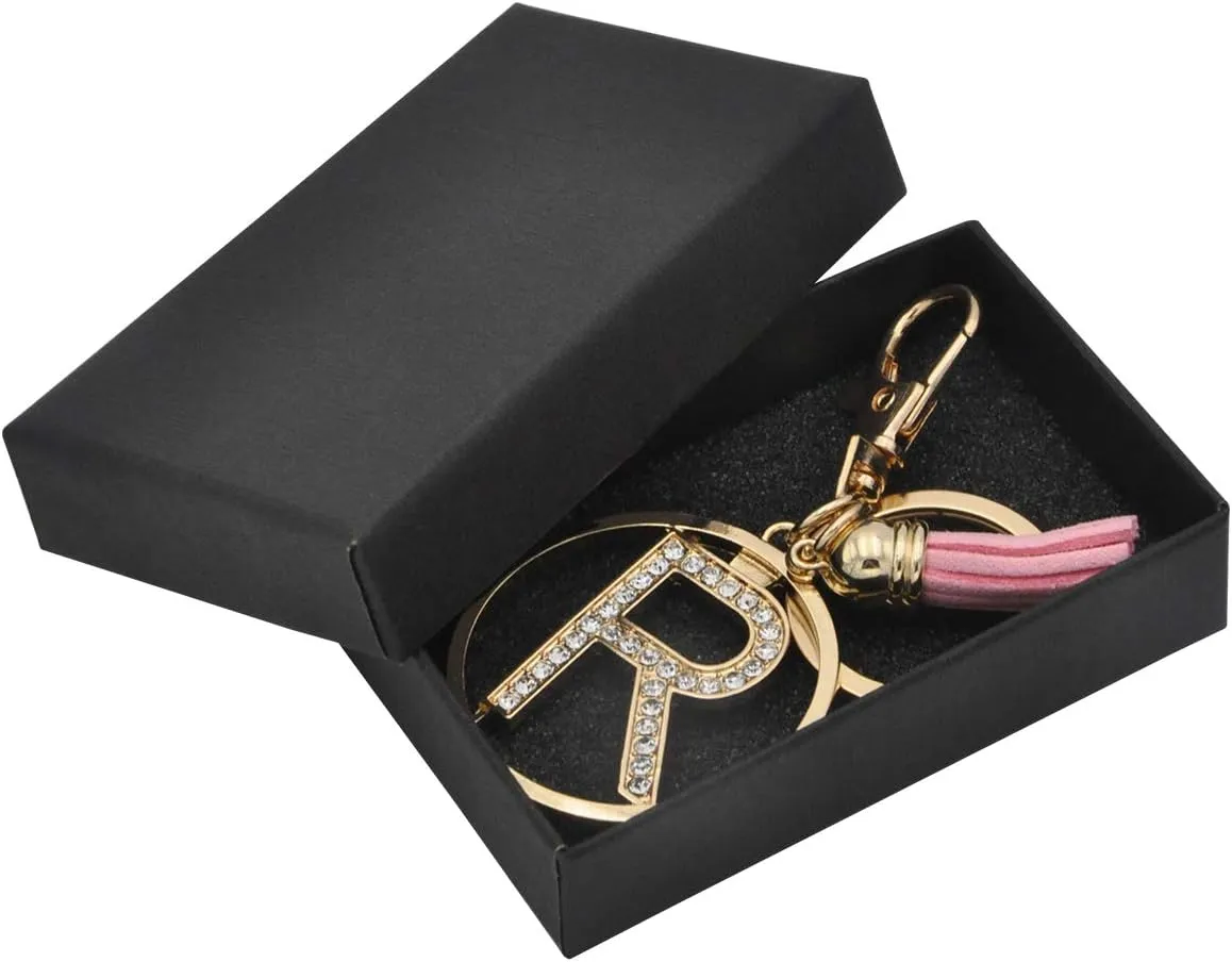 Letter Keychain for Women Purse Charms for Handbags Crystal Alphabet Initial Letter Pendant with Tassel