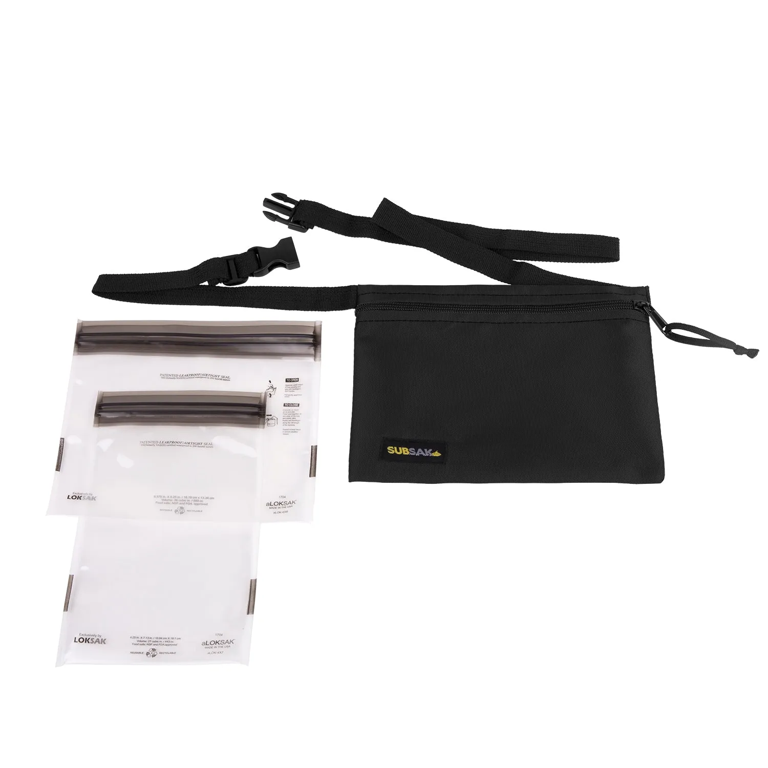 Loksak Subsak Adjustable Belt Waist Pack with 2 Waterproof Bags Inside