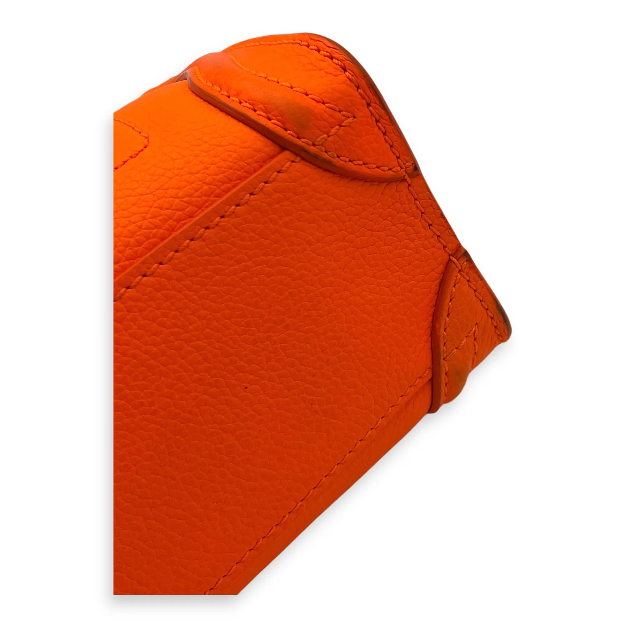 Luggage Nano Orange Crossbody Bag in Calfskin, Gold hardware