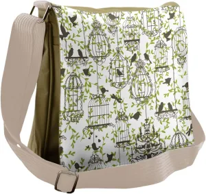 Lunarable Vintage Messenger Bag, Birdcages and Ivy, Unisex Cross-body