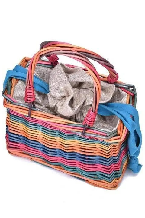 Mallory Rainbow Straw Bag