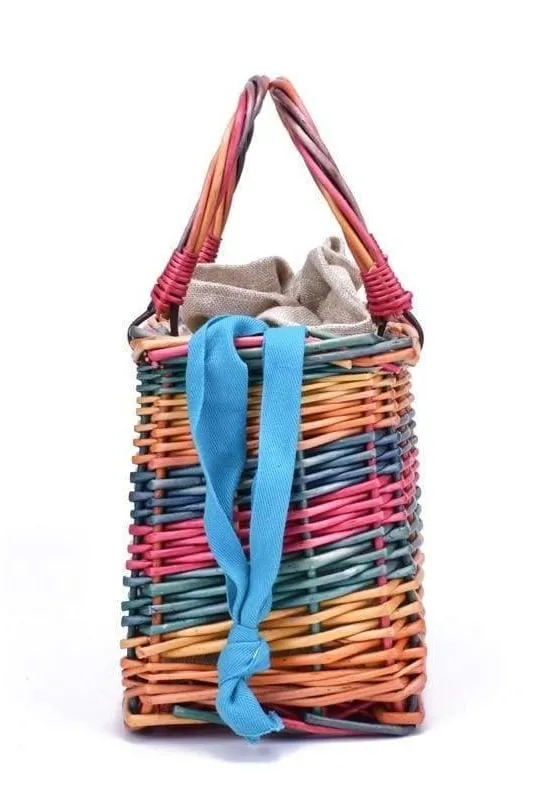Mallory Rainbow Straw Bag