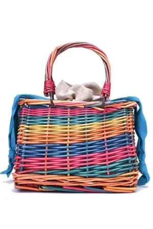 Mallory Rainbow Straw Bag