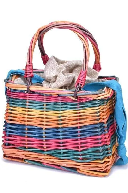 Mallory Rainbow Straw Bag