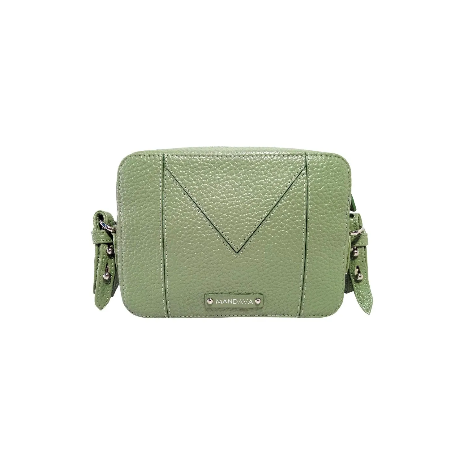 MANDAVA Women's PU Leather Crossbody Bag | Ladies Mini Shoulder Bag with Adjustable & Detachable Strap (Terrain Green)