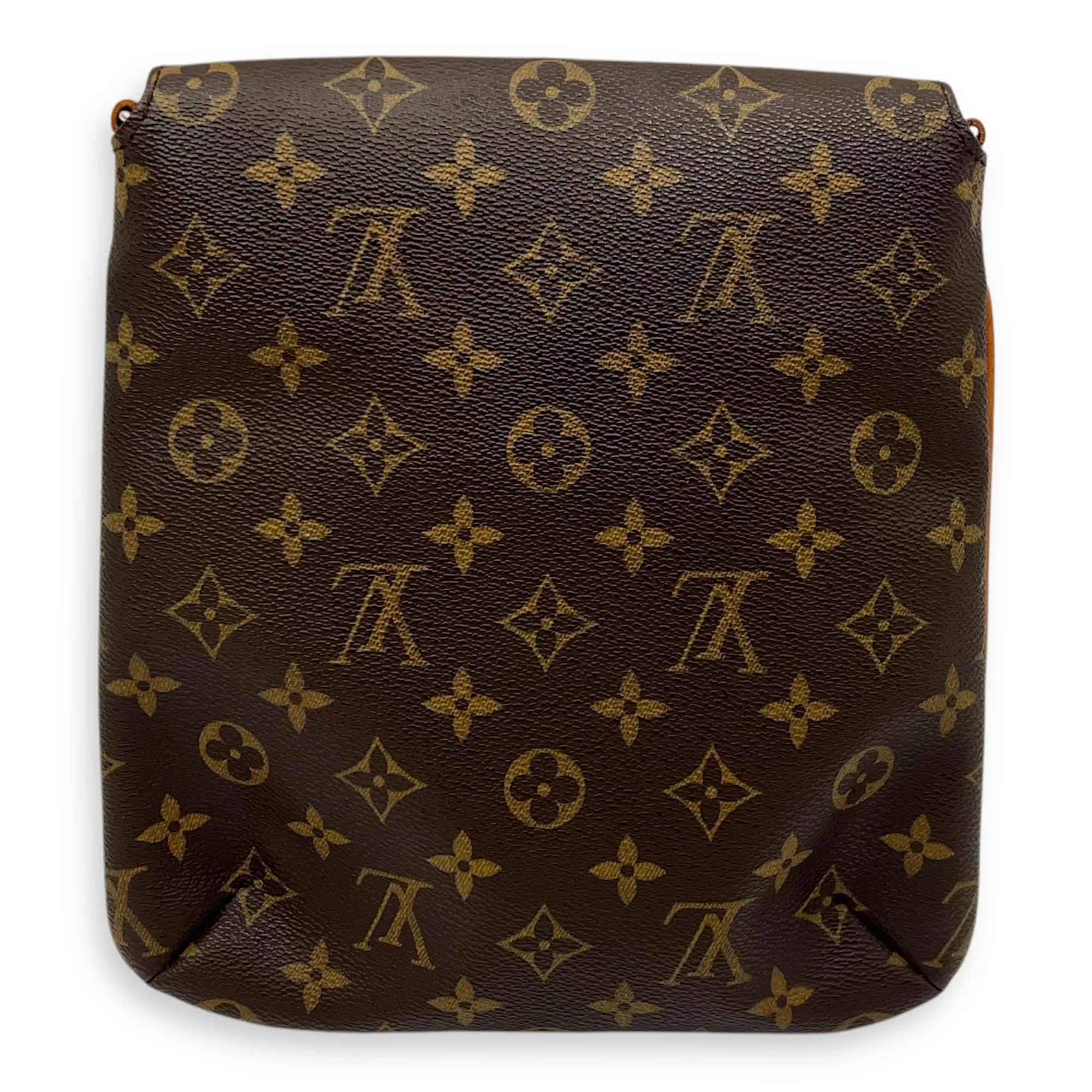 Musette Salsa Crossbody Bag Brown in Monogram Coated Canvas, Gold hardware