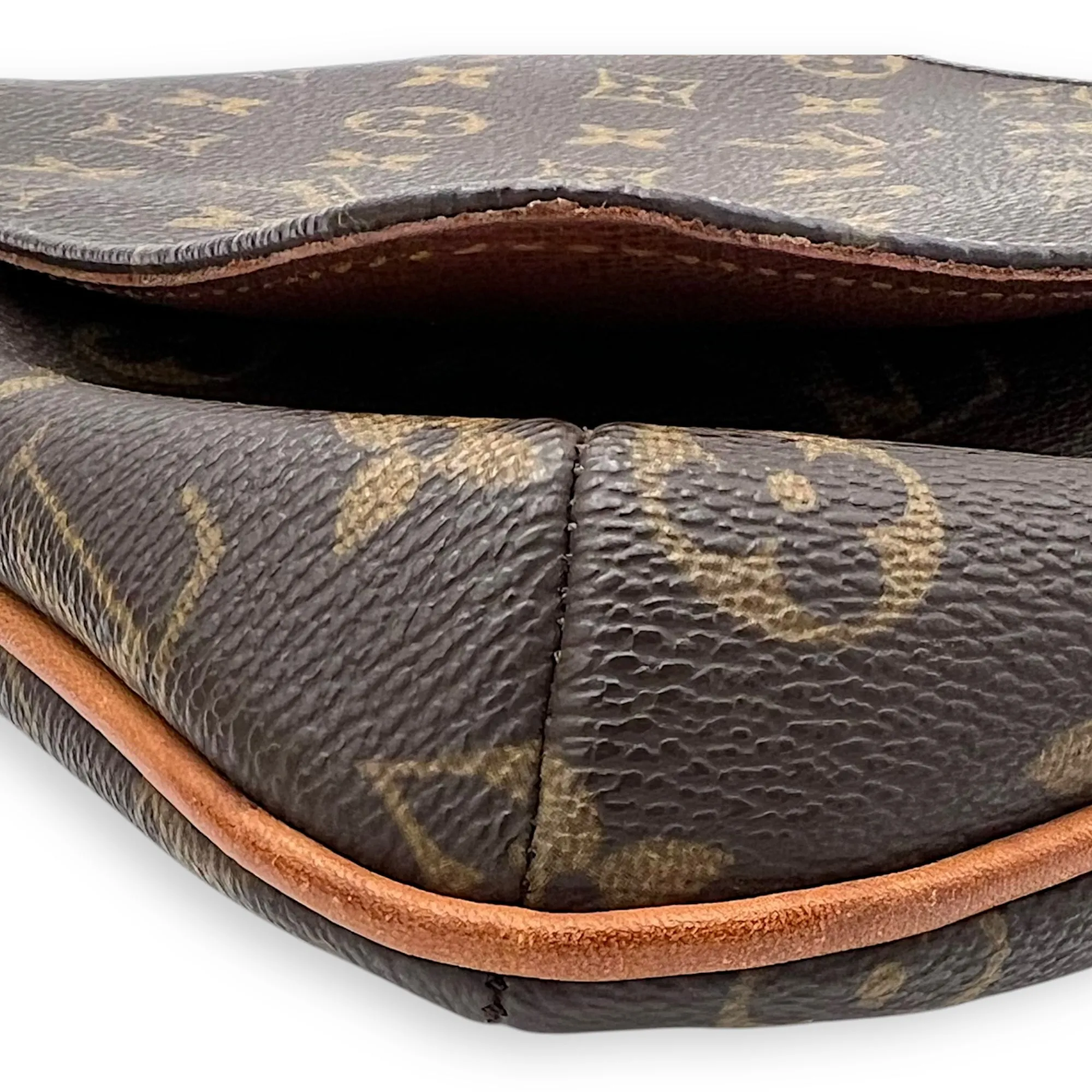 Musette Salsa Crossbody Bag Brown in Monogram Coated Canvas, Gold hardware