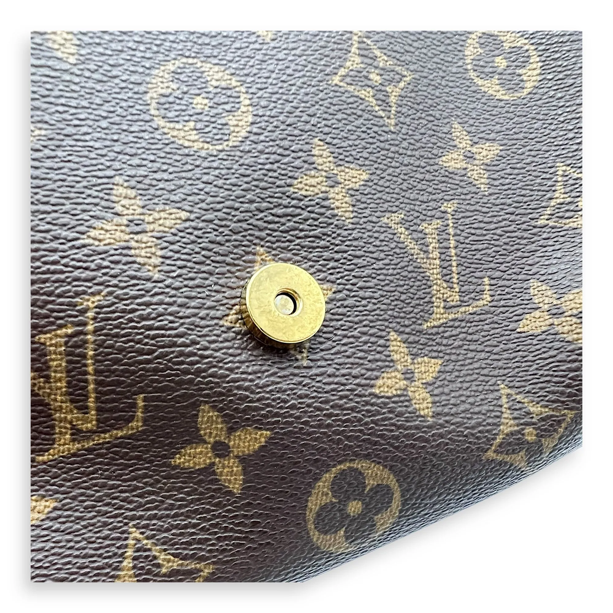 Musette Salsa Crossbody Bag Brown in Monogram Coated Canvas, Gold hardware