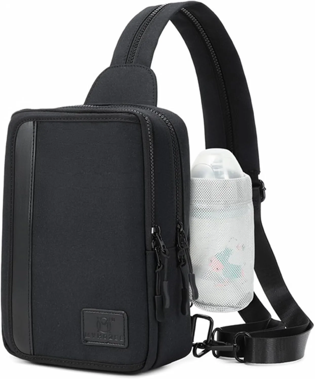 MYHOZEE Sling Bag Crossbody Backpack Purse - 2 in 1 Nylon Cross Body Bag Diaper with Wipes Pouch, Water Bottle Pocket