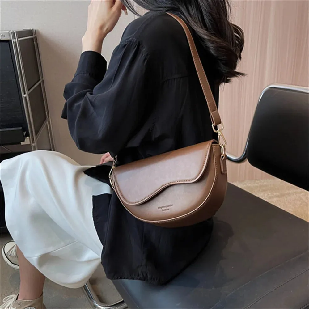 New Pu Leather Women's Crossbody Bag with Red Strap Style