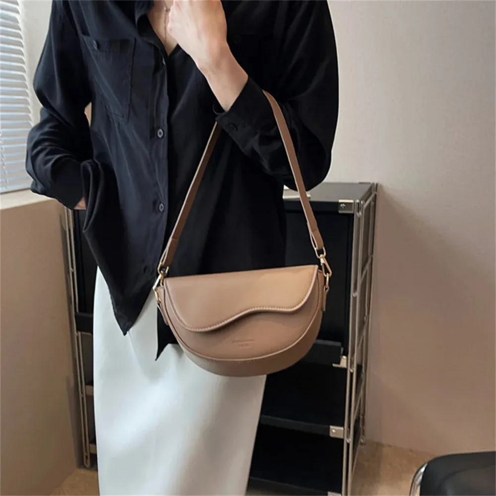 New Pu Leather Women's Crossbody Bag with Red Strap Style