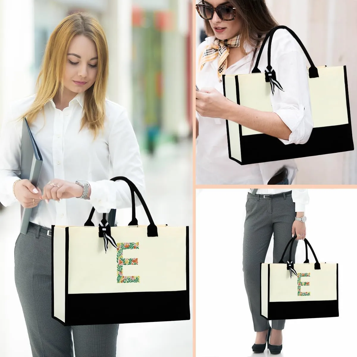 Personalized Gifts Tote Bag Initial Canvas Tote Bag Bachelorette Party Favors Reusable Grocery Bags Monogrammed Gifts