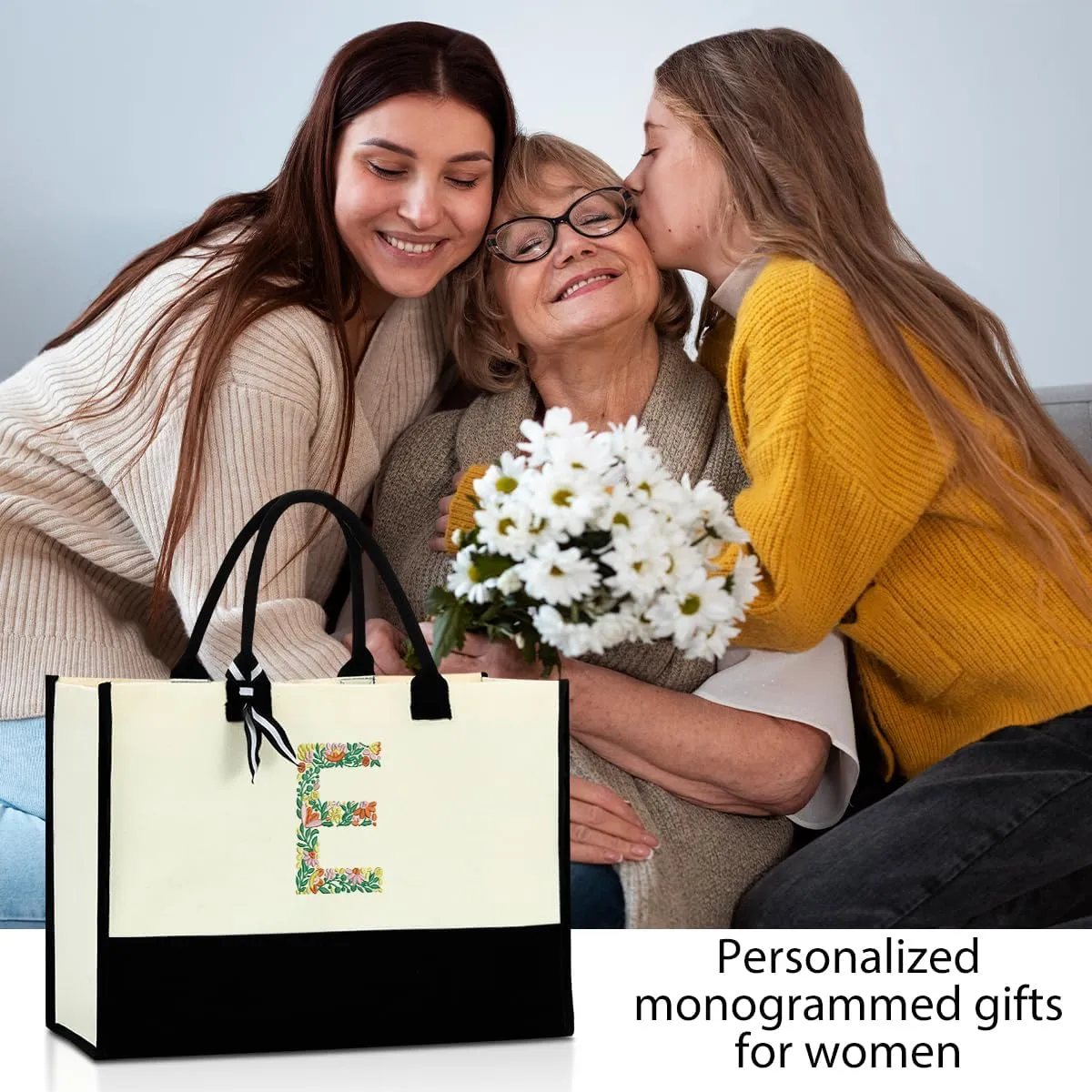 Personalized Gifts Tote Bag Initial Canvas Tote Bag Bachelorette Party Favors Reusable Grocery Bags Monogrammed Gifts