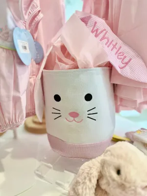 Pink Gingham Easter Basket with Personalization