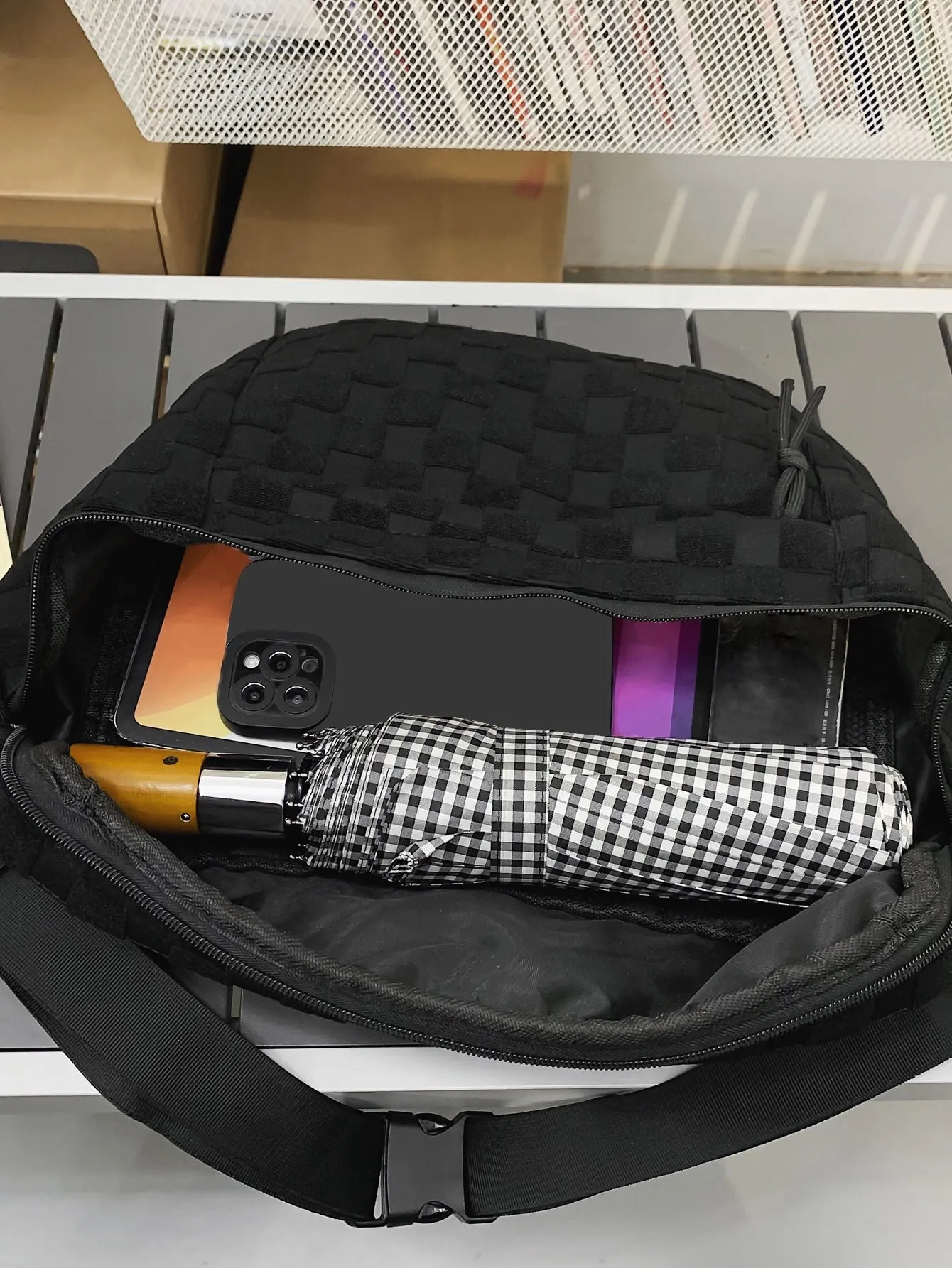 Plaid Pattern Waist Bag