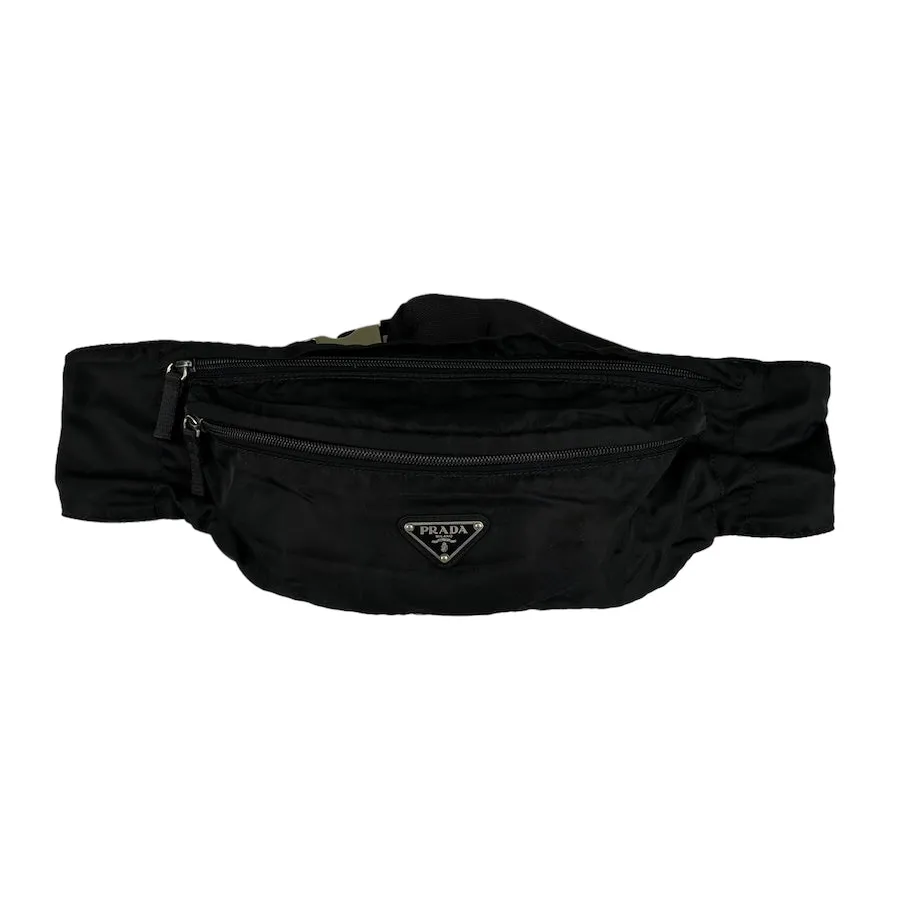 PRADA BLACK NYLON BELT BAG 74922