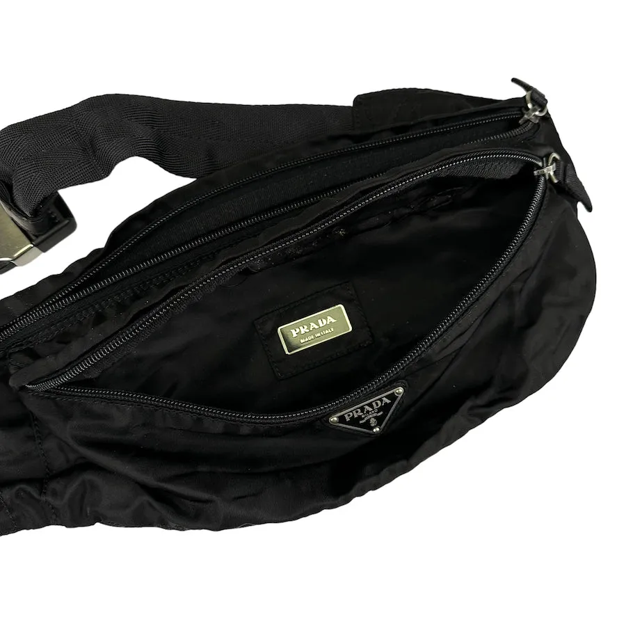 PRADA BLACK NYLON BELT BAG 74922