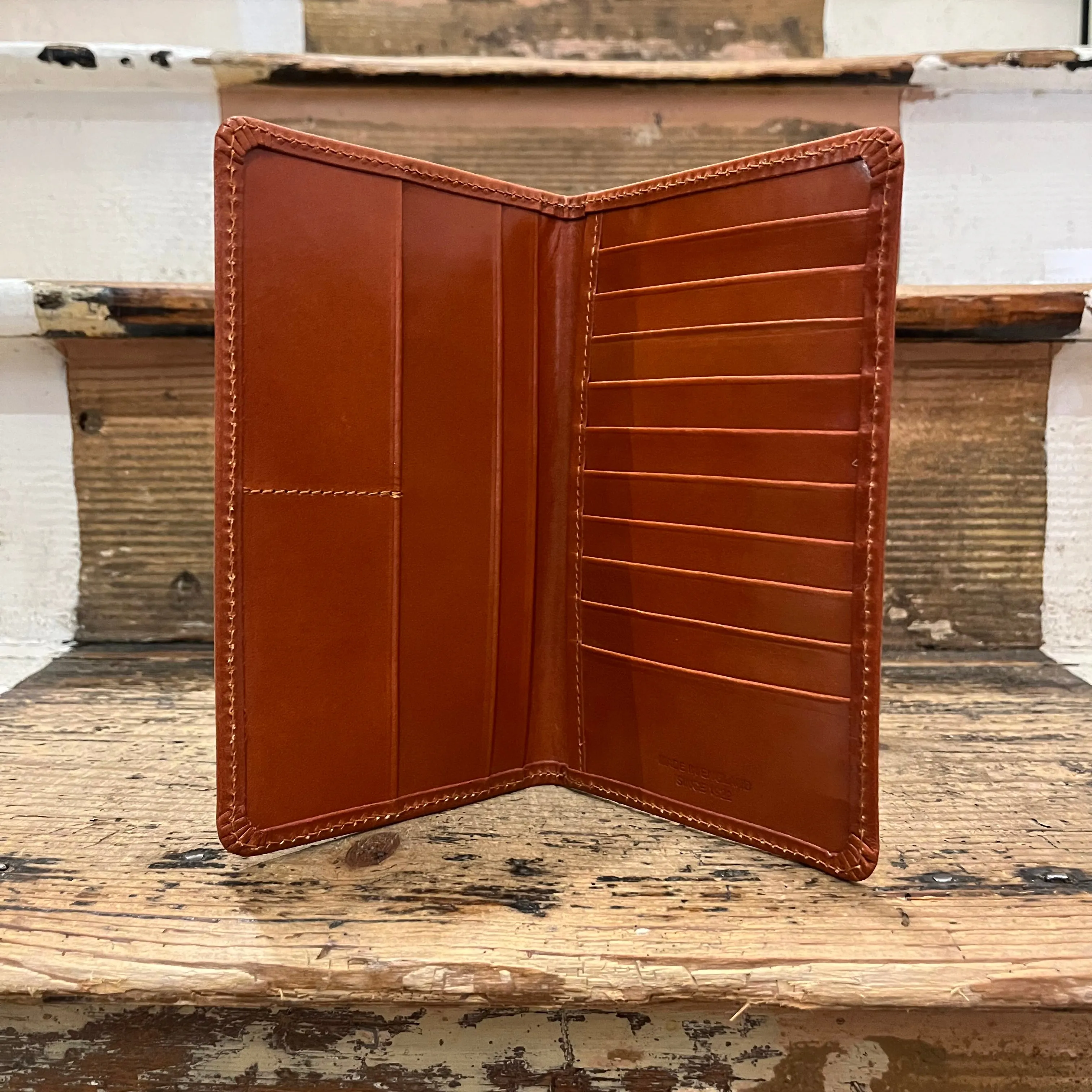 Regent - Tall Leather Wallet - Bridle Tan