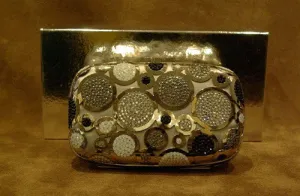 Shana of London "Pop" Clutch Purse in Silver Metallic