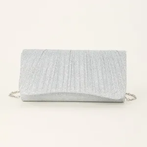 Shiny Pleated Crossbody Evening Bag