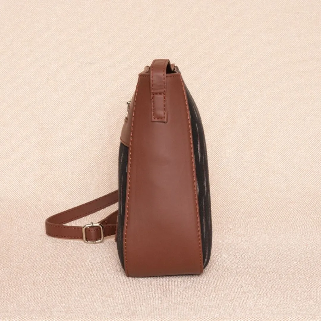 Shobha Niwas Lotus Motif U-Shaped Sling Bag