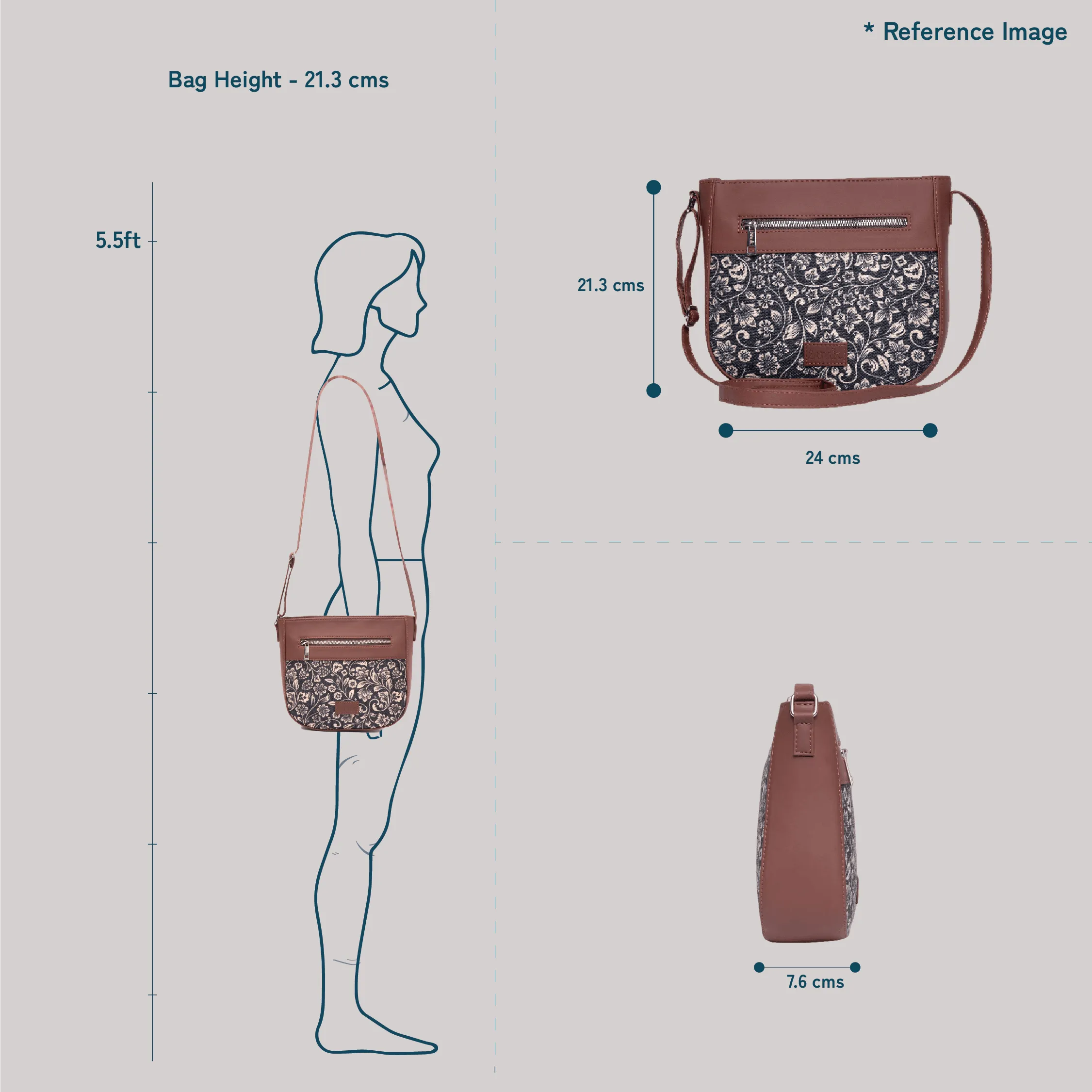 Shobha Niwas Lotus Motif U-Shaped Sling Bag