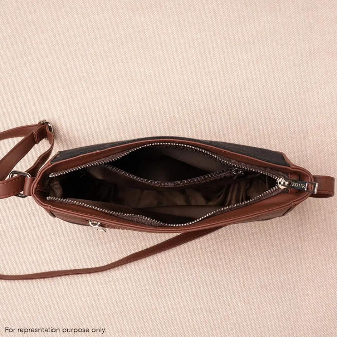 Shobha Niwas Lotus Motif U-Shaped Sling Bag