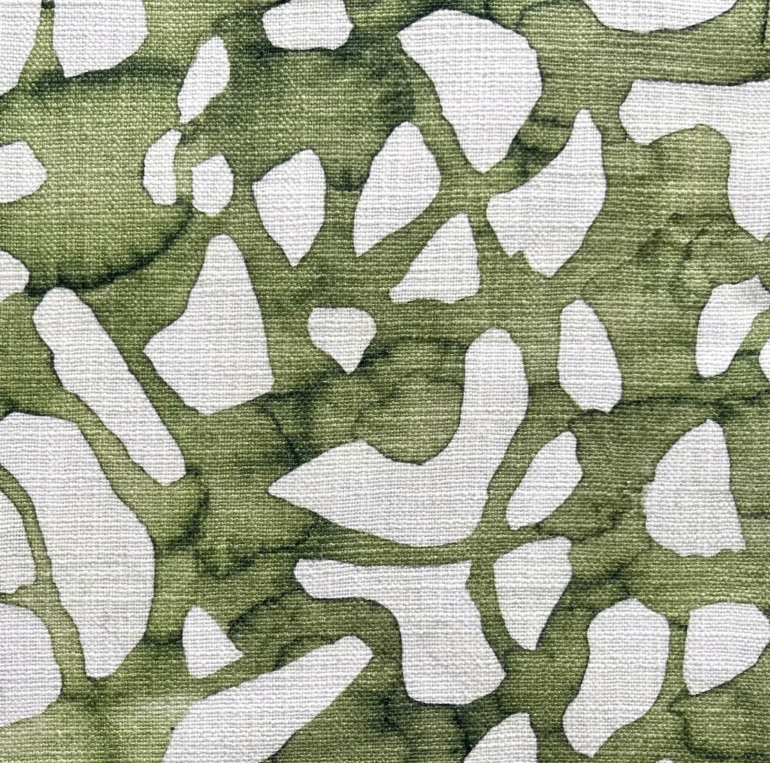 Softly Amorphous Spring Moss Cotton Canvas (Made in India)