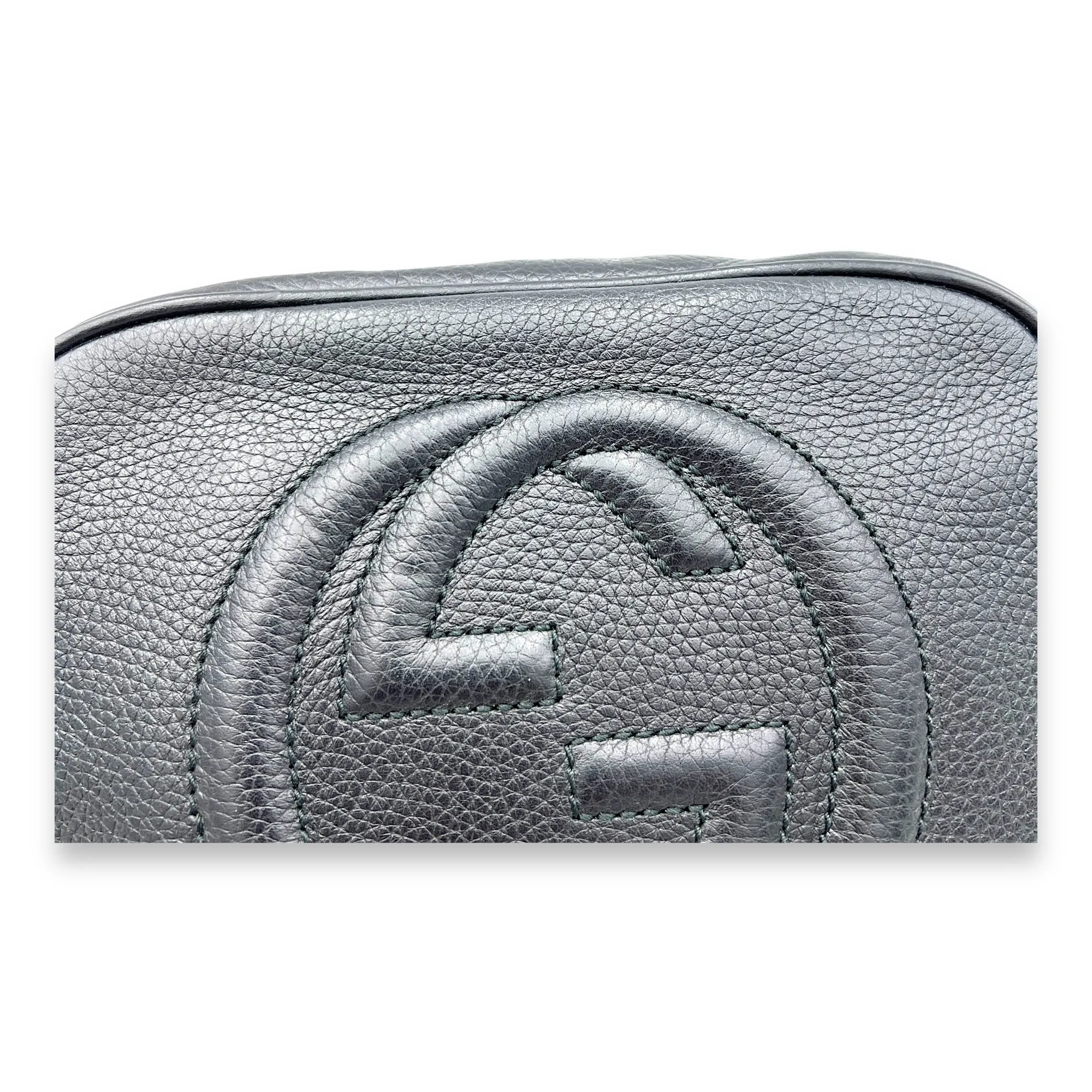 Soho  Black Crossbody Bag in Calfskin, Gold hardware