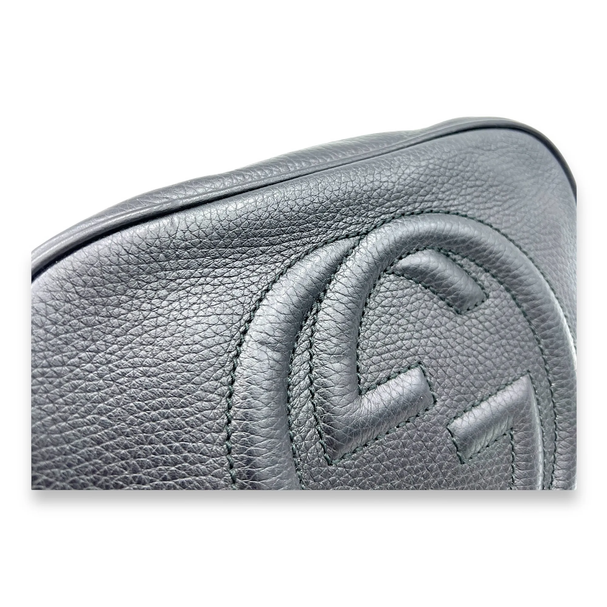Soho  Black Crossbody Bag in Calfskin, Gold hardware