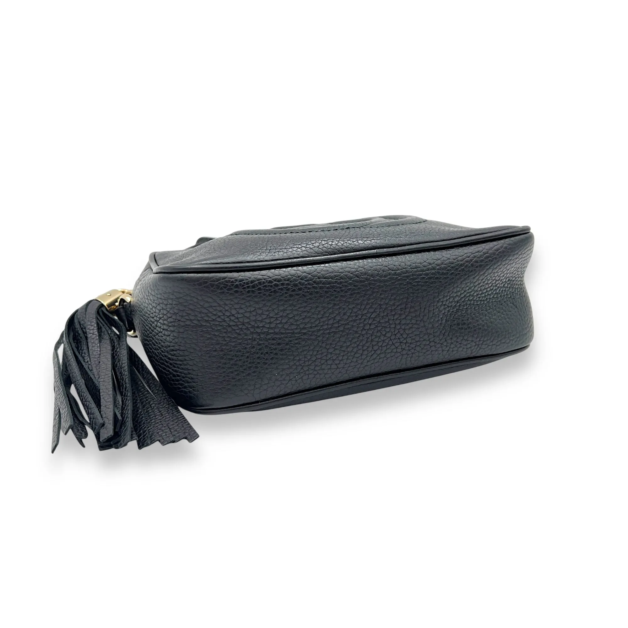 Soho  Black Crossbody Bag in Calfskin, Gold hardware