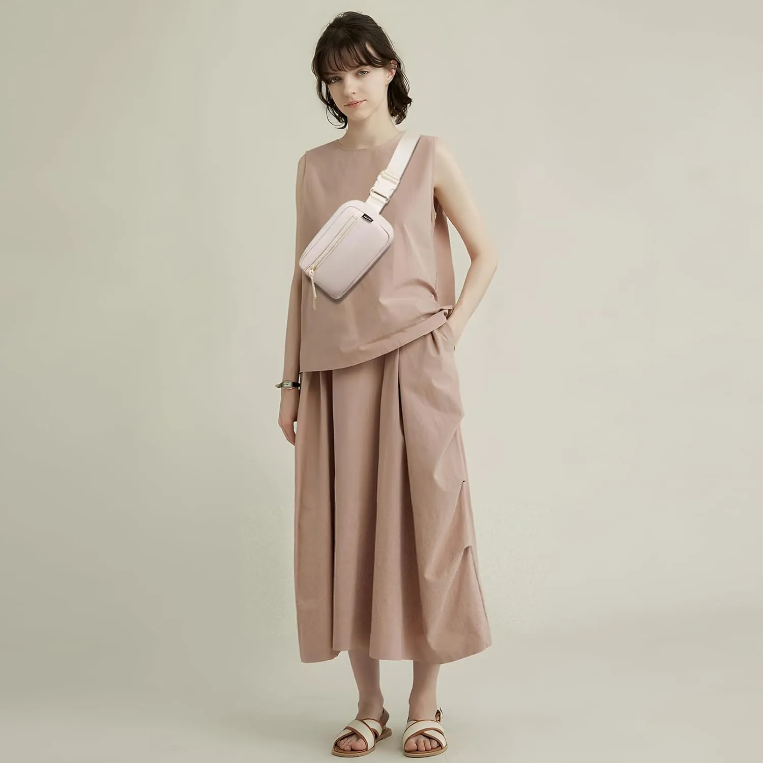 Telena Fanny Packs Crossbody Belt Bag Cross Body Bag Fashionable for Women with Adjustable Strap Pink