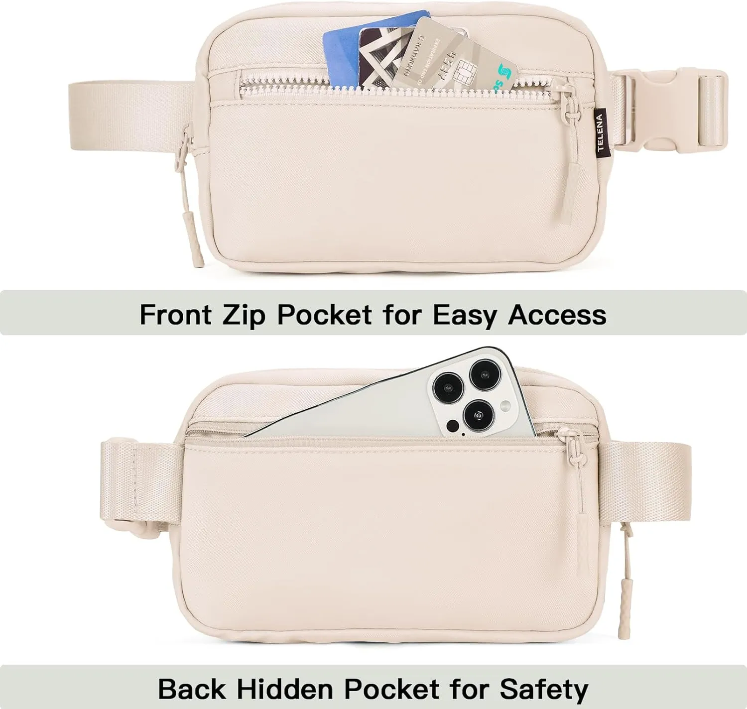 Telena Fanny Packs Crossbody Belt Bag Cross Body Bag Fashionable for Women with Adjustable Strap Pink