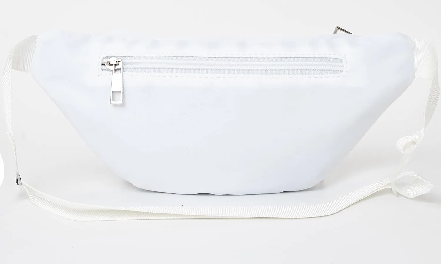 Three Pockets White Fanny Pack Nylon Lightweight Handsfree Hiking Running Travel Plus Size Belt Bag Waist Packs
