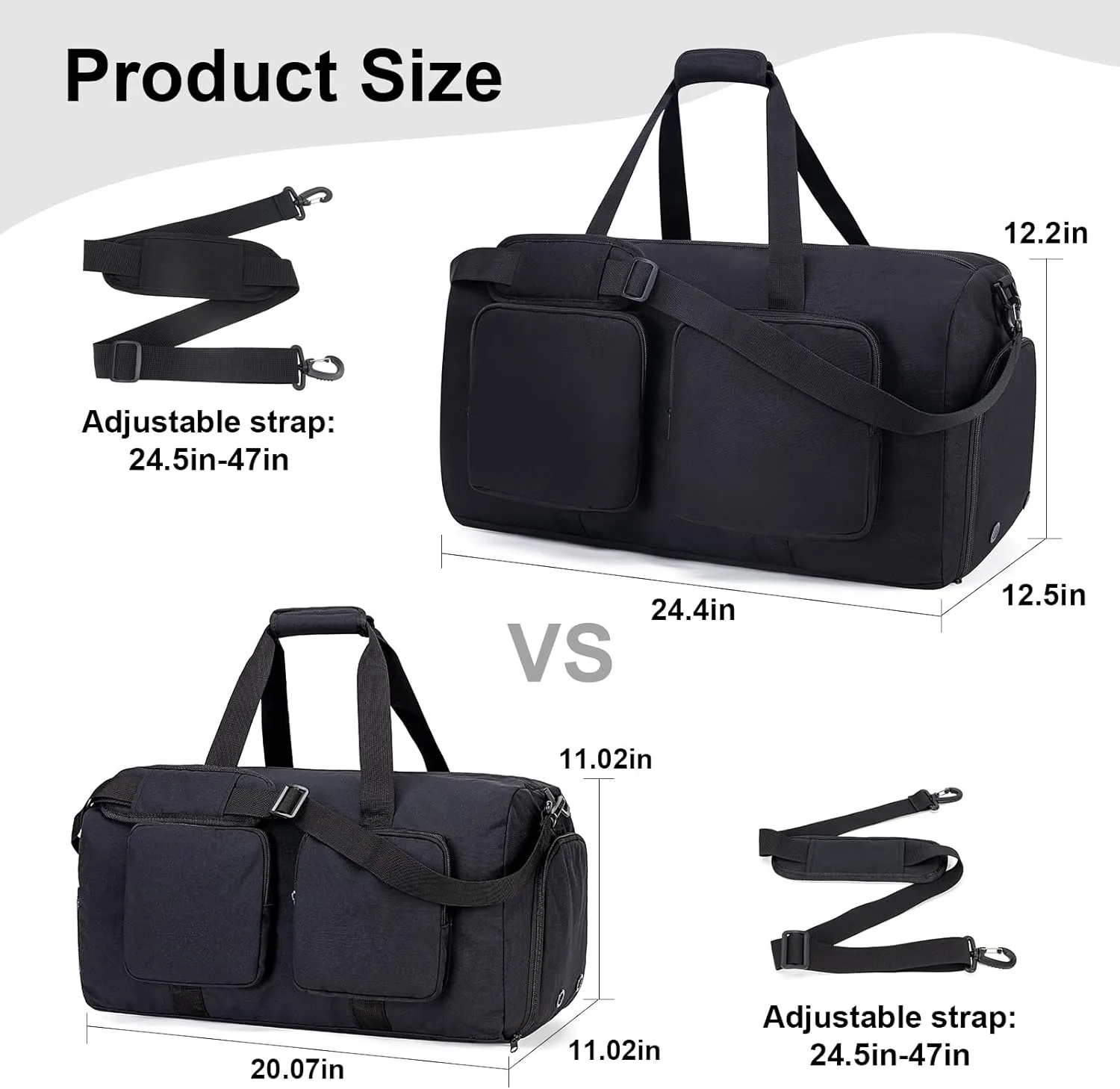 Travel Duffel Bags 65L,Gym Bag, Travel Bag, Duffle Bag for Men, Foldable Overnight Weekender Bags for Women & Men with Adjustable Shoulder Strap
