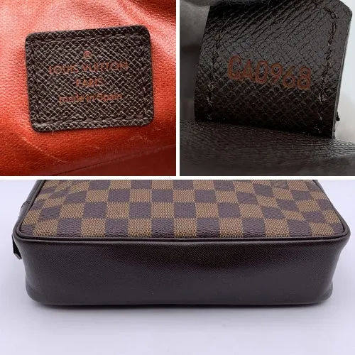 Trendy Inspired Louis Vuitton Vintage Damier Ebene Trousse Toilette Cosmetic Bag