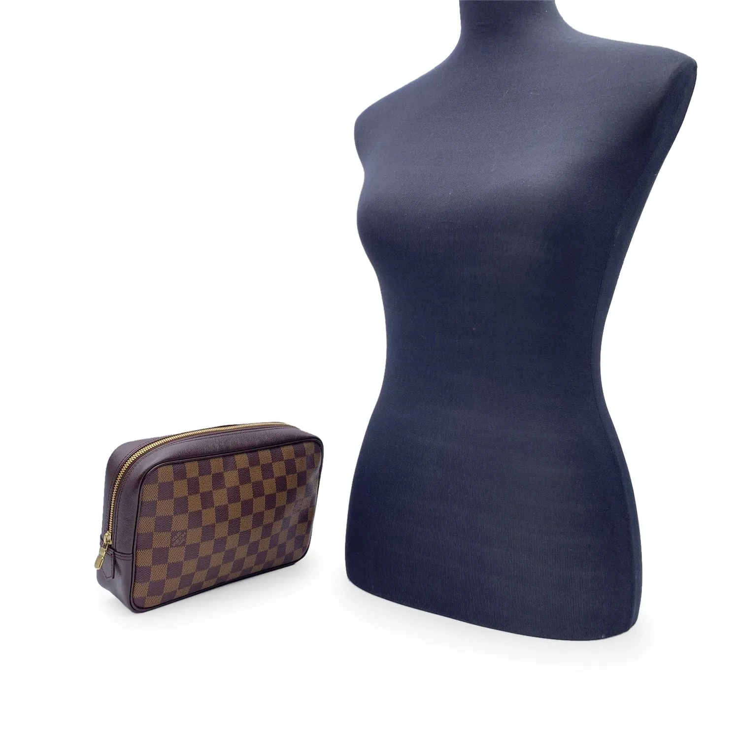 Trendy Inspired Louis Vuitton Vintage Damier Ebene Trousse Toilette Cosmetic Bag