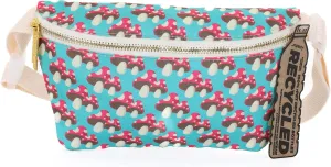 Ultra Slim Fanny Packs for Women  80s/90s Recycled RPET Bum Bag  Unisex Crossbody Waist Belt Bag for Travel, Festivals, Sports & Daily Use  Waist Belt Bag for Women | Mushroom Twins