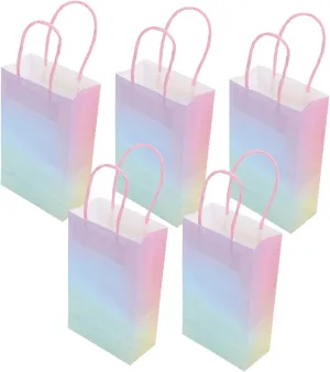 VALICLUD 5pcs Handheld Paper present Bags Macaron Color Tote Bags for Parties Festivals Storage for Candy and Modern Design with Workmanship