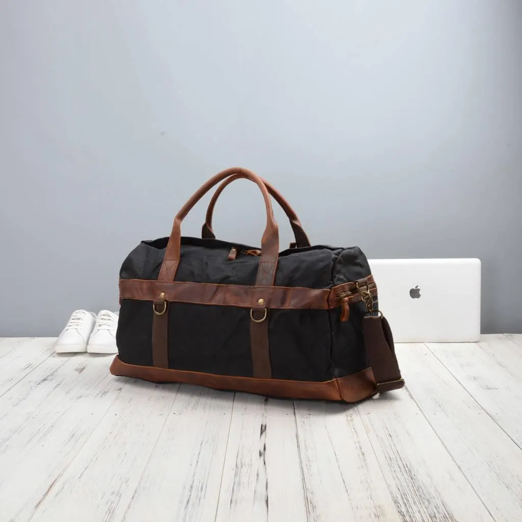 Waxed Canvas Weekender Bag Mens