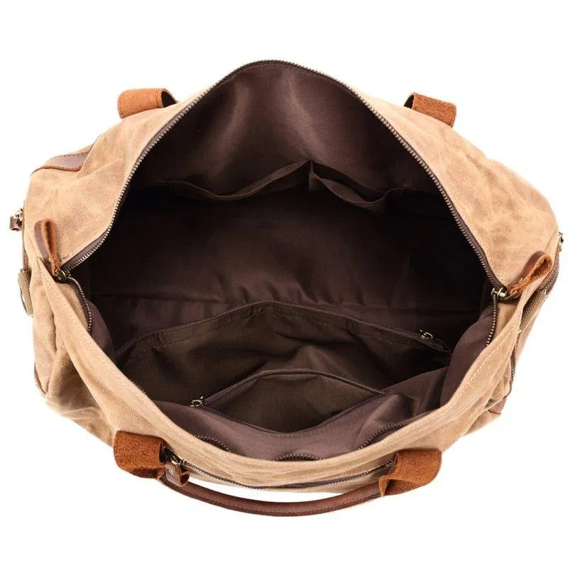 Waxed Canvas Weekender Bag Mens