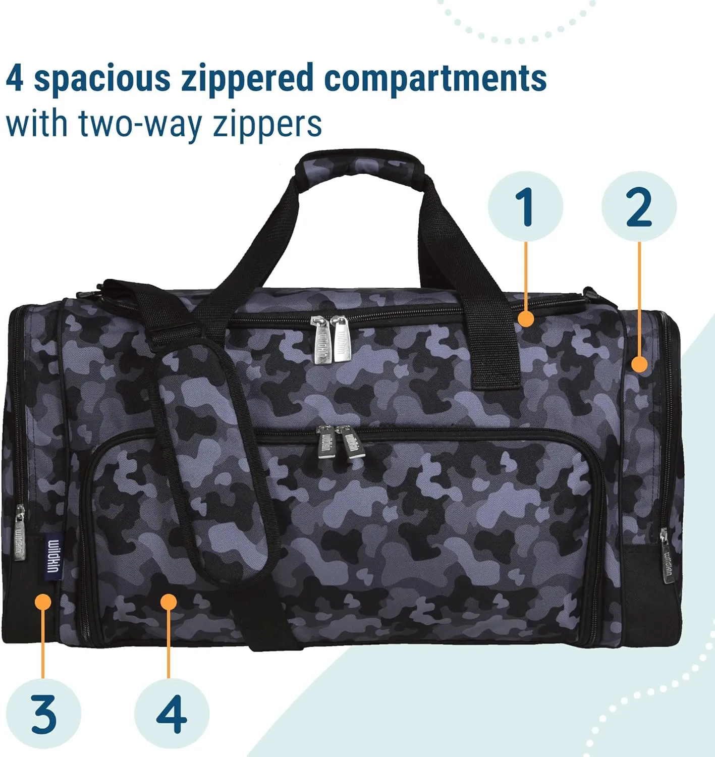 Wildkin Kids Weekender Duffel Bag  Carry-On Size for School, Travel, & Sleepovers