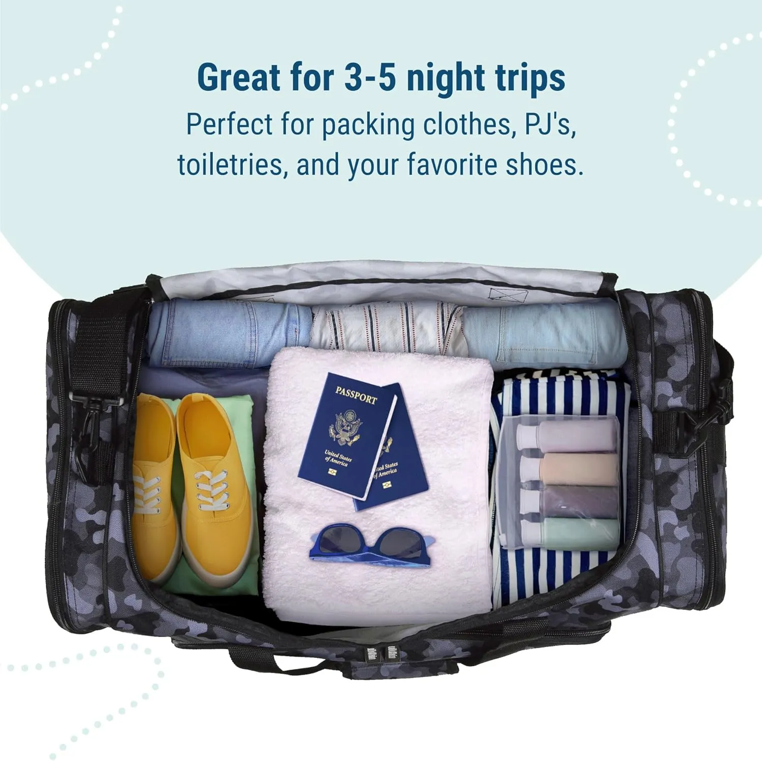 Wildkin Kids Weekender Duffel Bag  Carry-On Size for School, Travel, & Sleepovers