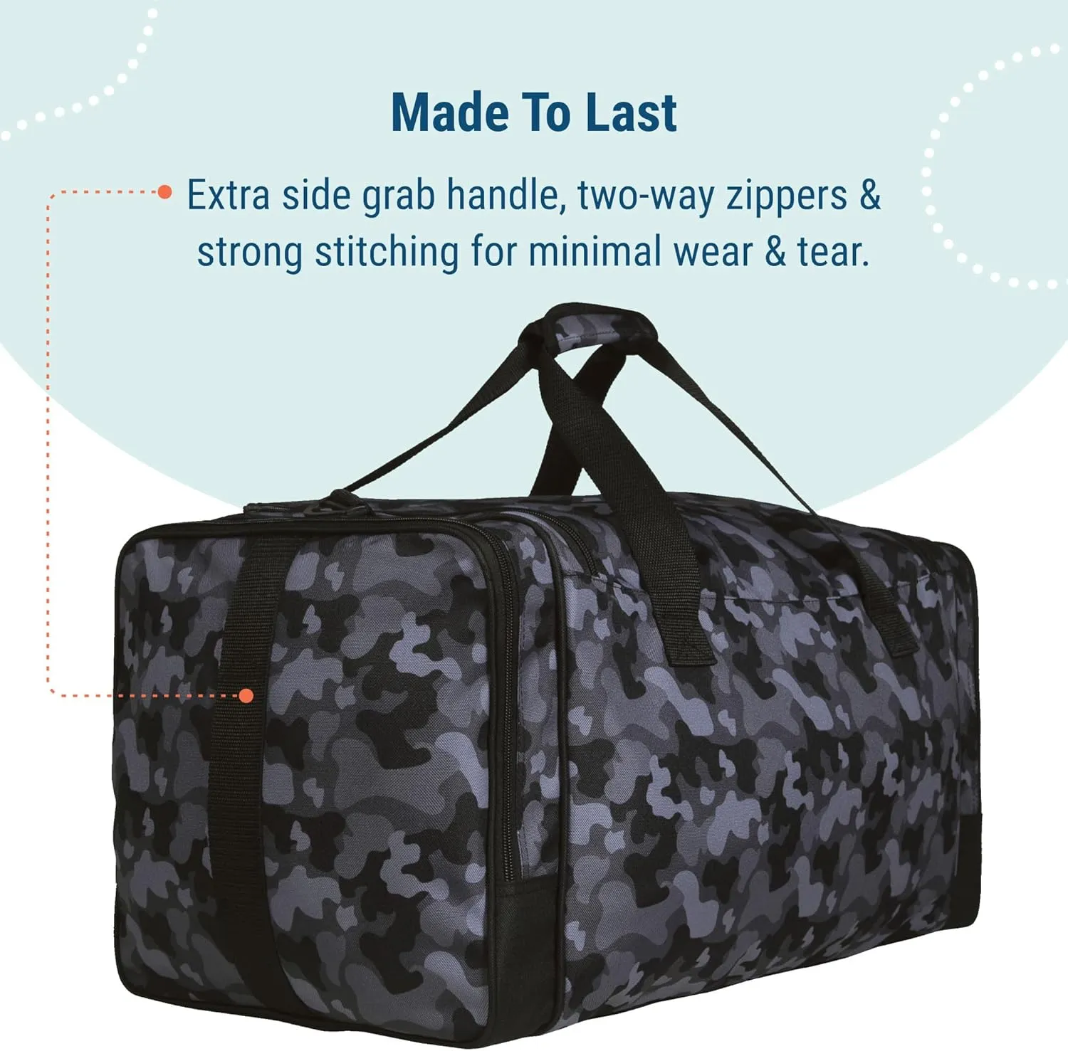 Wildkin Kids Weekender Duffel Bag  Carry-On Size for School, Travel, & Sleepovers