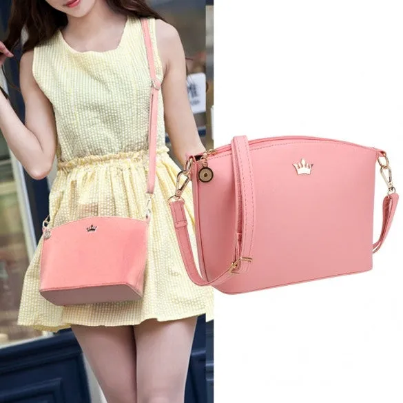 Women Synthetic Leather Solid Shoulder Strap Cross Casual Mini Small Bag Messenger Tote