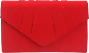 ZIUMUDY Elegant Velvet Envelope Pleated Clutch Bags Wedding Evening Shoulder Chain Handbags