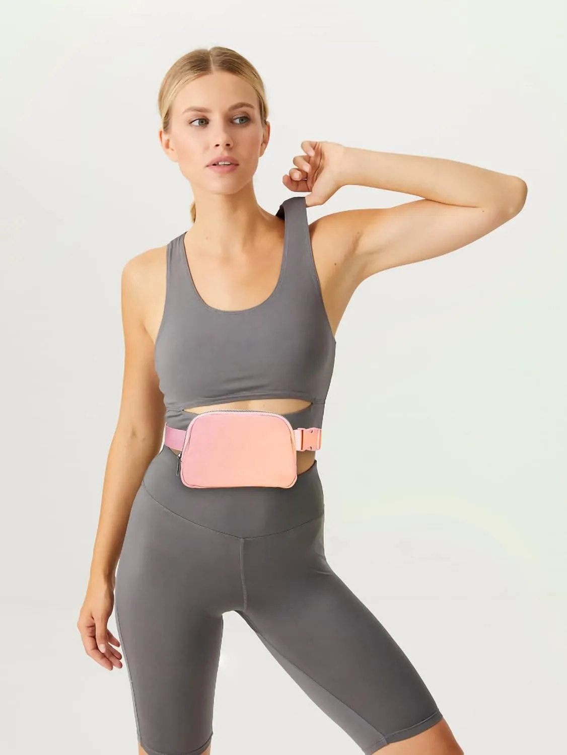 ZOPPEN Fanny Packs for Women Mini Belt Bag, Small Waist Bag Water Proof Fanny Pack Crossbody with Adjustable Strap, Everywhere Belt Bag Dupes for Travel Running Hike Work Out, Pink